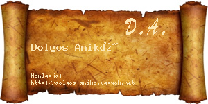 Dolgos Anikó névjegykártya